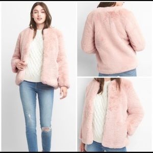 gap faux fur bomber jacket